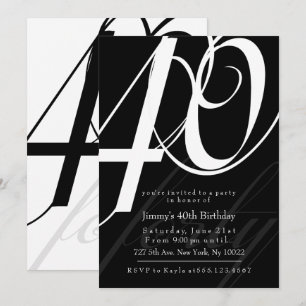 Invitations élégantes pour le 40e anniversaire