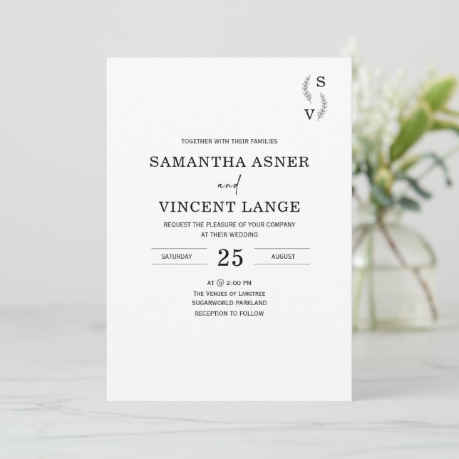 Invitations Élégantes Pour Mariages (Debout devant)