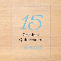 15e anniversaire de quinceanera bleu noir lettre n