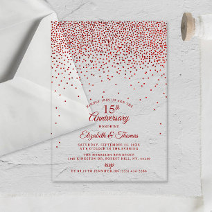 Invitations En Acrylique 15e anniversaire du Mariage de Ruby
