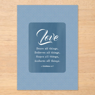 Invitations En Acrylique 1 Corinthiens 13:7 L'amour supporte tout