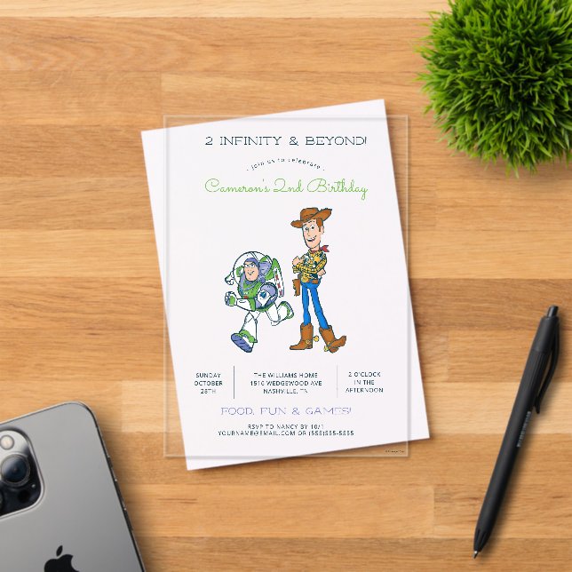 Invitations En Acrylique 2 Infinity and Beyond Toy Story - 2e anniversaire (Insitu (Carte d'invitation))