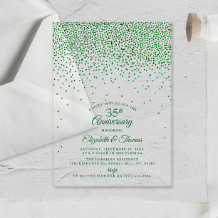 Invitations En Acrylique 35e anniversaire du Mariage émeraude