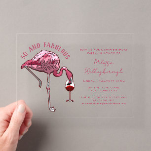 Invitations En Acrylique 50 ans et fabuleux 50e anniversaire de fête de fla