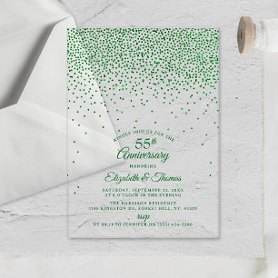 Invitations En Acrylique 55e anniversaire du Mariage émeraude