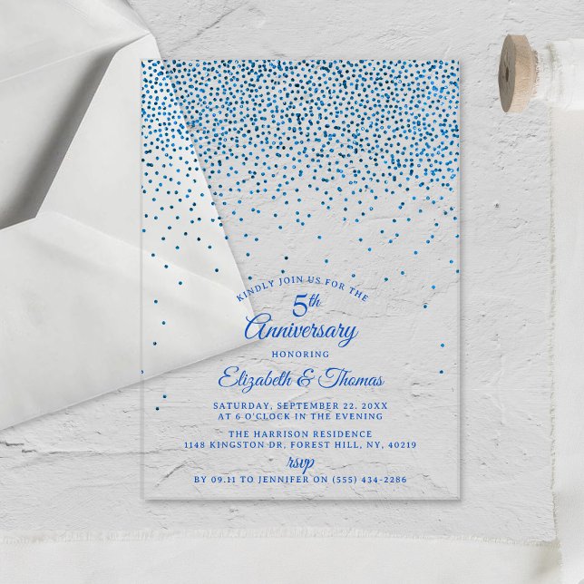 Invitations En Acrylique 5e anniversaire de mariage saphir (Créateur téléchargé)