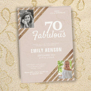 Invitations En Acrylique 70 et Fabulous Gold Parties scintillant 2 Photo 70