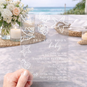 Invitations En Acrylique À la mer bientôt Naissance de bébé sur le thème ma
