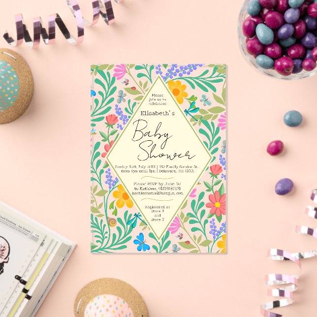 Invitations En Acrylique Abeille de miel, coccinelle, papillon, libellule & (Insitu (Célébration))