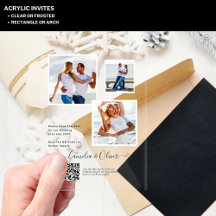 ACRYLIC Wedding Invite PHOTO Qr Code RSVP