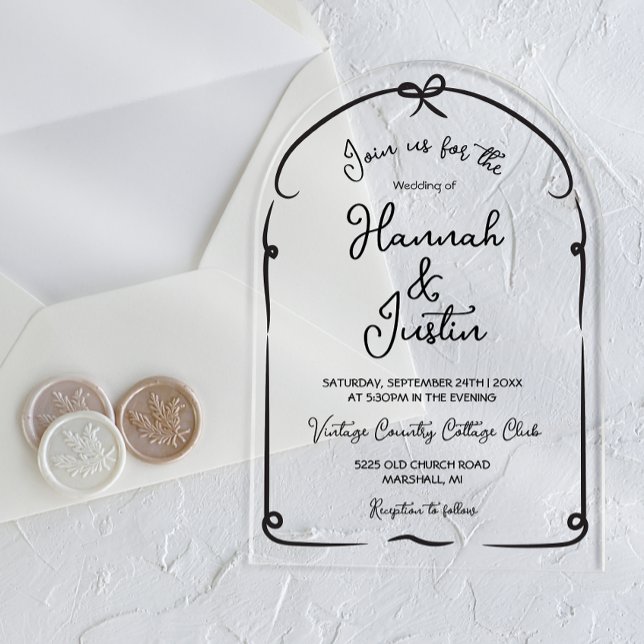 Invitations En Acrylique Acrylique mariage acrylique à la mode moderne dess (Créateur téléchargé)