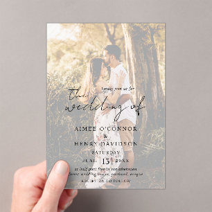 Invitations En Acrylique Aimee Rustic Script Mariage moderne