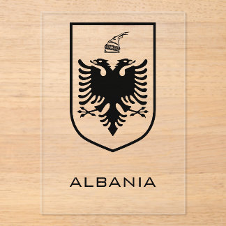 Invitations En Acrylique Albanian National Coat of Arms Heritage Ink