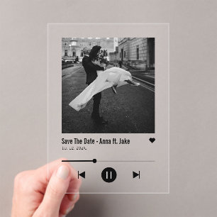 Invitations En Acrylique Album unique Couverture Musique Chanson Viral Enre