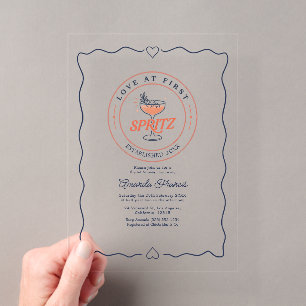 Invitations En Acrylique Amour au premier Spritz Préparatifs pour un Mariag