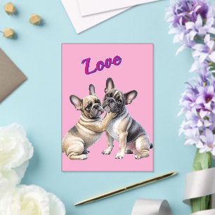 Invitations En Acrylique Amour de Bouledogue Français Bouledogue français 