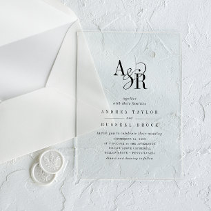 Invitations En Acrylique ANDREA Simple moderne minimaliste Mariage classiqu