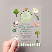 Animaux de la ferme à l'aquarelle Baby Shower de l