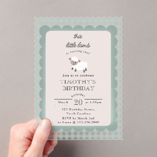 Invitations En Acrylique Animaux de la fête d'anniversaire de garçons de Fe