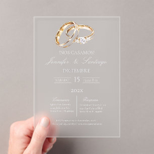 Invitations En Acrylique anneau mariage acrylique espagnol