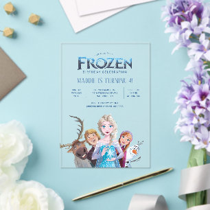 Invitations En Acrylique Anniversaire de la fille congelée simple et modern