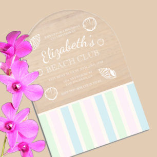 Invitations En Acrylique Anniversaire du Beach Club