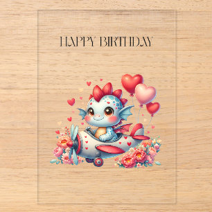 Invitations En Acrylique Anniversaire du pilote de dragon