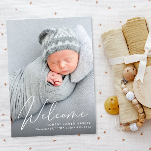 Invitations En Acrylique Annonce de naissance en acrylique avec photo de bi