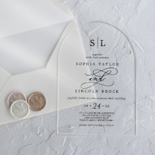 Invitations En Acrylique Appel Romantique Calligraphie Simple Classique Mod