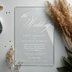 Invitations En Acrylique Appeligraphie Élégante Formel Smoking Le Mariage