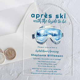 Invitations En Acrylique Apres Ski Sporty Winter Watercolor Bridal Shower