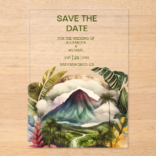 Invitations En Acrylique Aquarelle Costa Rica Destination Mariage Enregistr