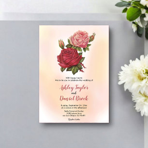 Invitations En Acrylique Aquarelle Dusty Rose Rustic Summer Floral Mariage