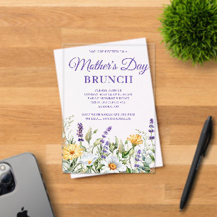 Invitations En Acrylique Aquarelle fleur sauvage Frontière Fête des Mères B