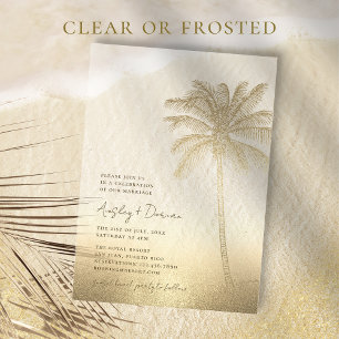 Invitations En Acrylique Aquarelle Sable Or Palm Tree Boho Beach Mariage