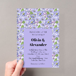Invitations En Acrylique Aquarelle Violettes Violettes & Motif Floral