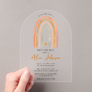 Invitations En Acrylique Arc De Douche Arc Arc Arc Arc Et Étoile Boho Baby 