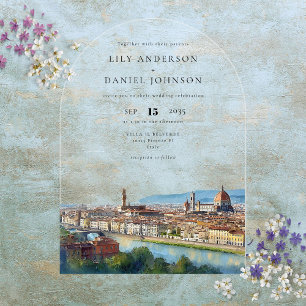 Invitations En Acrylique Arc de mariage élégant à l'aquarelle Florence Ital