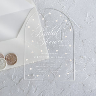 Invitations En Acrylique Arc de mariage élégant perles