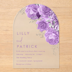 Invitations En Acrylique Arc de mariage floral Amour Envoûtant