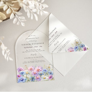Invitations En Acrylique ARCH ACRYLIQUE 50 Anniversaire Septembre Fleur de