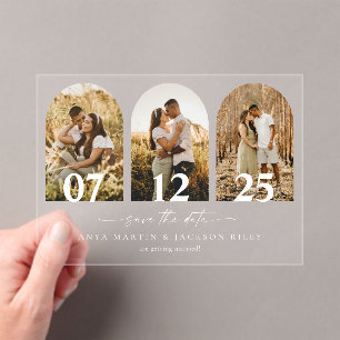 Invitations En Acrylique Arch Photo Enregistrer La Carte Mariage Date