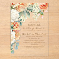Arche florale aquarelle couleur crème et pêche pou