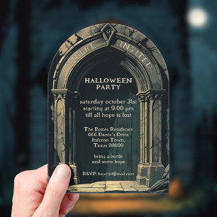 Invitations En Acrylique Archivage gothique Halloween Party Acrylique Invit