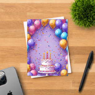 Invitations En Acrylique Art de fête d'anniversaire coloré