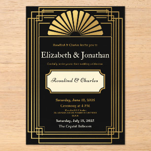 Invitations En Acrylique Art déco années folles