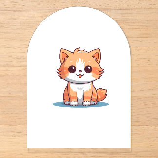 Invitations En Acrylique Autocollant vinyle de chat ool | Autocollant esthé