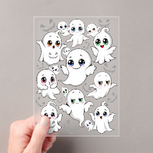 Invitations En Acrylique Baby Ghosts Éffrayant mignon Halloween humeur