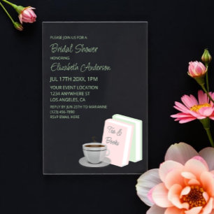 Invitations En Acrylique Baby Shower autour du Thé et des Livres