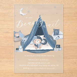 Invitations En Acrylique Baby shower d'attente rapide céleste